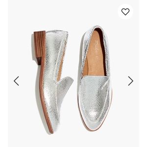 MADEWELL // Loafers in Crackled Metallic BNWT